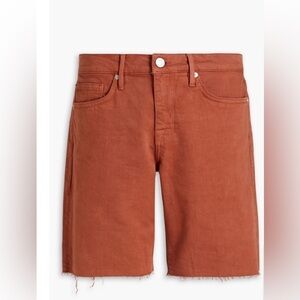 FRAME L’HOMME DENIM FRAYED SHORTS BRICK NEW